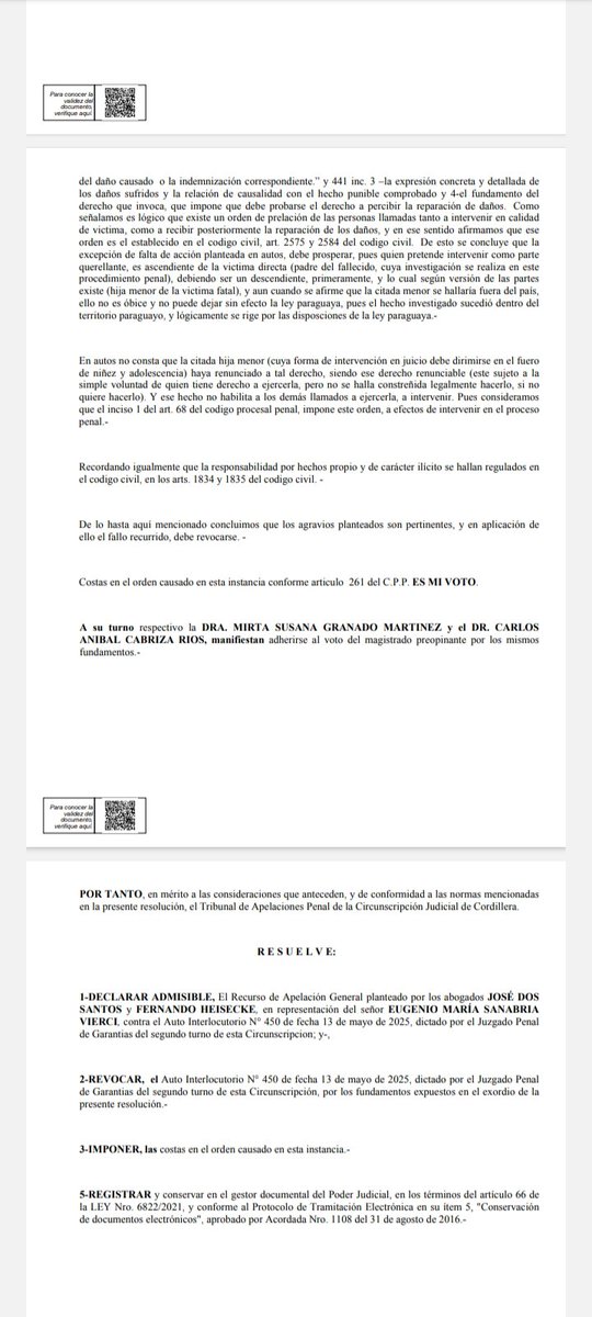 <a href="/nancy_jacquet/">Nancy Jacquet</a> <a href="/CuartoPoder_Py/">Cuarto Poder Py</a> <a href="/delpynews/">DELPY 📱🎬</a> <a href="/nanduti/">Radio Ñandutí</a> <a href="/hectordalegre/">Hector Alegre, MAPyG</a> <a href="/ABCCardinal/">ABC Cardinal 730 AM</a> <a href="/SomosGEN/">GEN</a> <a href="/Unicanal/">Unicanal</a> <a href="/enriquevp/">enrique vargas peña</a> Esta es su fundamentación de porquería. Hace falta que alguien le mate a uno de sus hijos para que dimensionen la estupidez que argumentan? Parece mucho no? Bueno, a mi papá al que le sacaron le mataron un hijo.