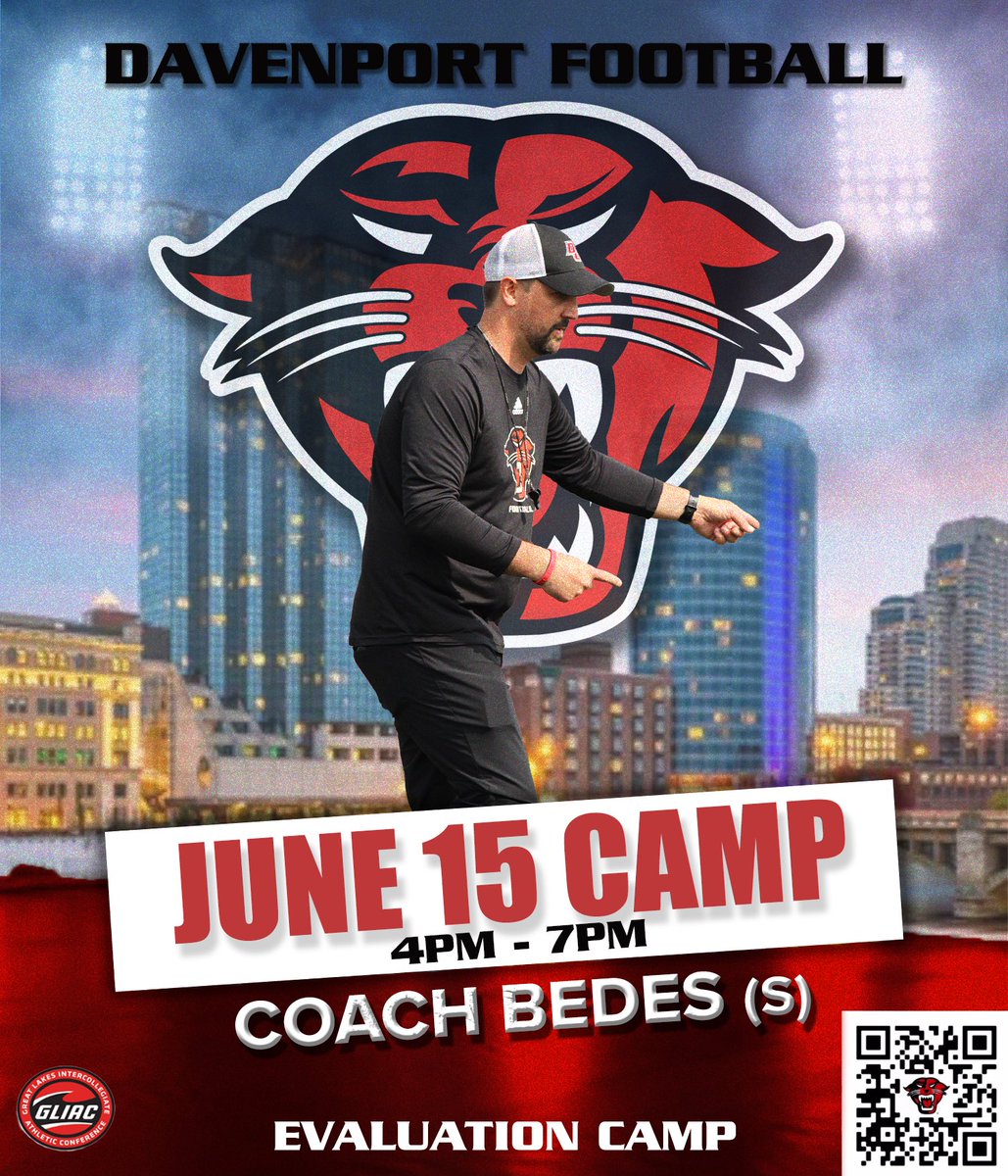 Don’t miss the Panthers final Evaluation Camp of the summer—your last opportunity to get in front of our coaching staff, compete at a high level, and earn a shot at a scholarship and an opportunity to compete in the elite GLIAC Conference.
#DUFB25 #SpotTheBall #Ubuntu
