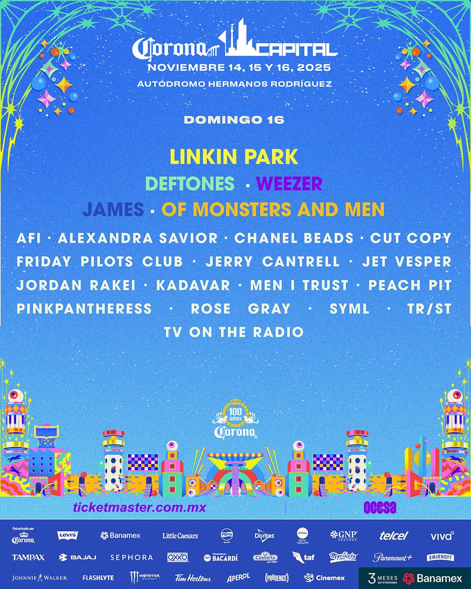 HOT TO GO! 💥😎 NOS VEMOS EN NOVIEMBRE 🩵

🎟️ abonos e individuales disponibles en bit.ly/CC25_ON

#CoronaCapital25