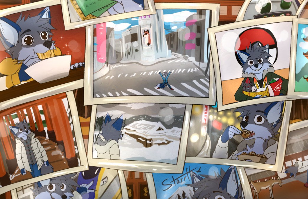 starrffax's tweet image. Crunchy art of my fox in japan. See non crunch art elsewhere.
Sapp0r0 me in B!0L!nk