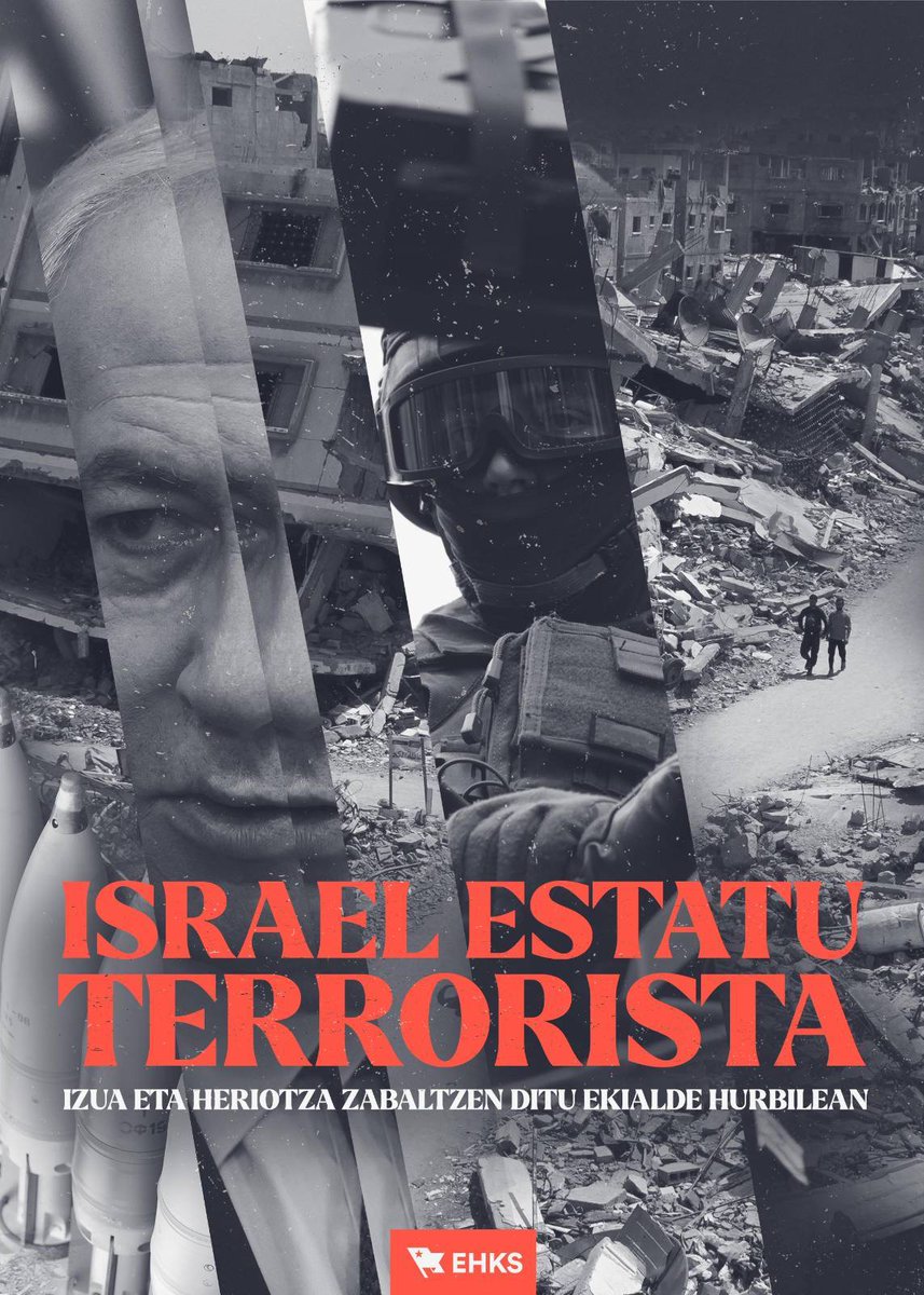 🔴 Israelgo estatuak Ekialde Hurbil osorako mehatxua dela erakusten jarraitzen du Iranen aurkako erasoarekin. Estatu terroristaren desagerpenarekin bakarrik egon liteke irtenbide bat Palestinarentzat eta gainerako eskualdearentzat.