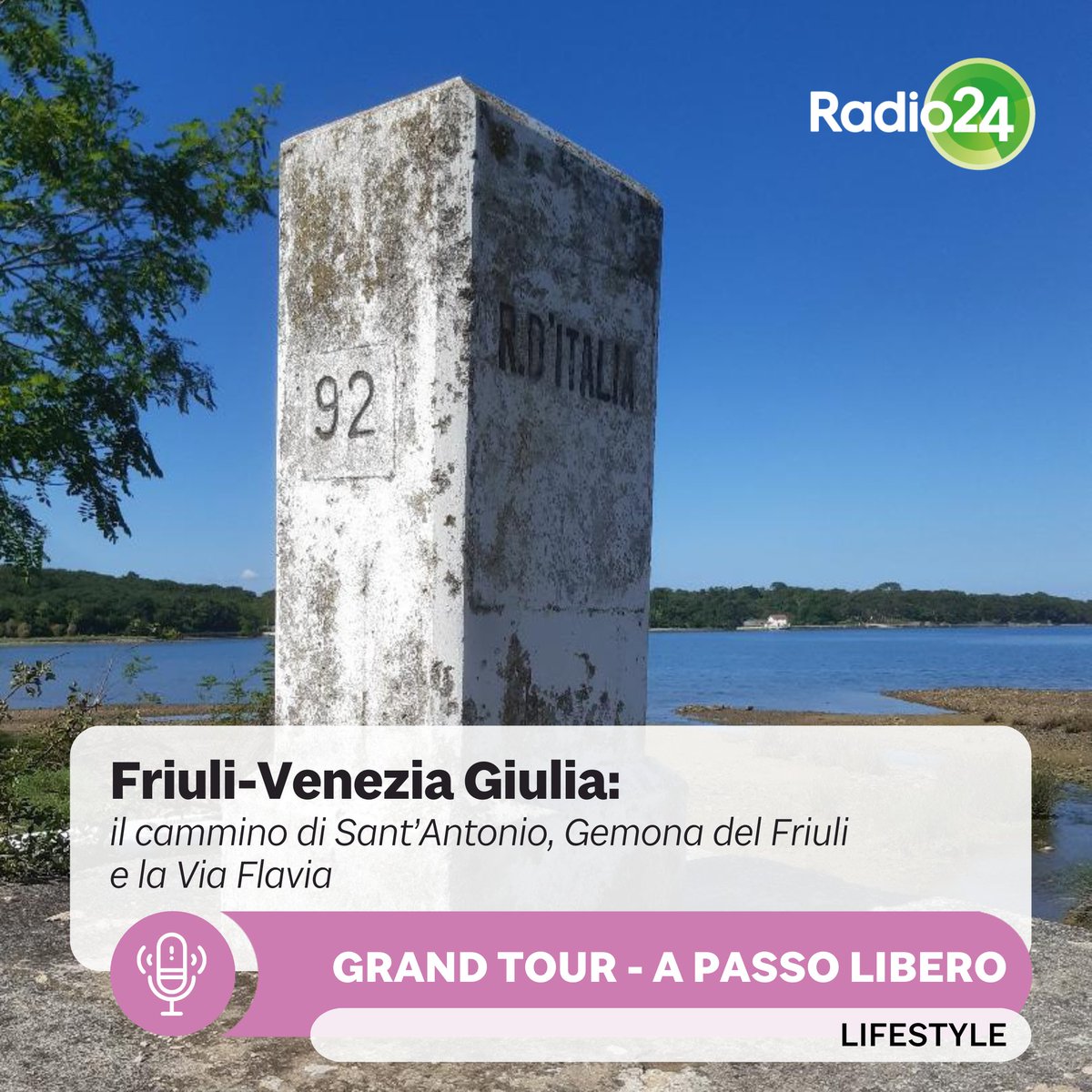 Radio24_news's tweet image. Passeggiando in Friuli-Venezia Giulia con #GrandTourAPassoLibero! 🚶‍♀️ Dal Cammino di Sant'Antonio di Gemona, al Duomo simbolo di rinascita, fino alla suggestiva Via Flavia.
Ascolta: tinyurl.com/rehbkks8#Radio… #CamminiDItalia #Friuli #ViaggioA piedi