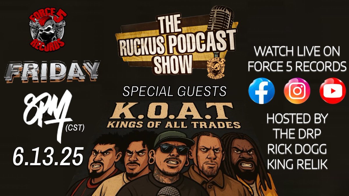 Today! 8pm (cst) 
On our YT, FB and The DRP IG page!