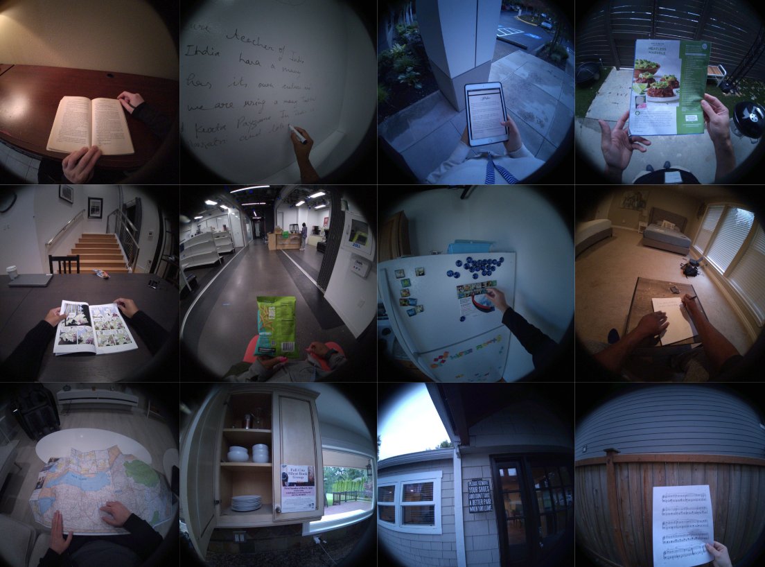 Reading Recognition in the Wild: A Dataset for Understanding Human Behaviors During Reading from an Egocentric Sensor Suite

This large multimodal dataset features video, eye gaze, and head pose sensor outputs, created to help solve the task of reading recognition from wearable