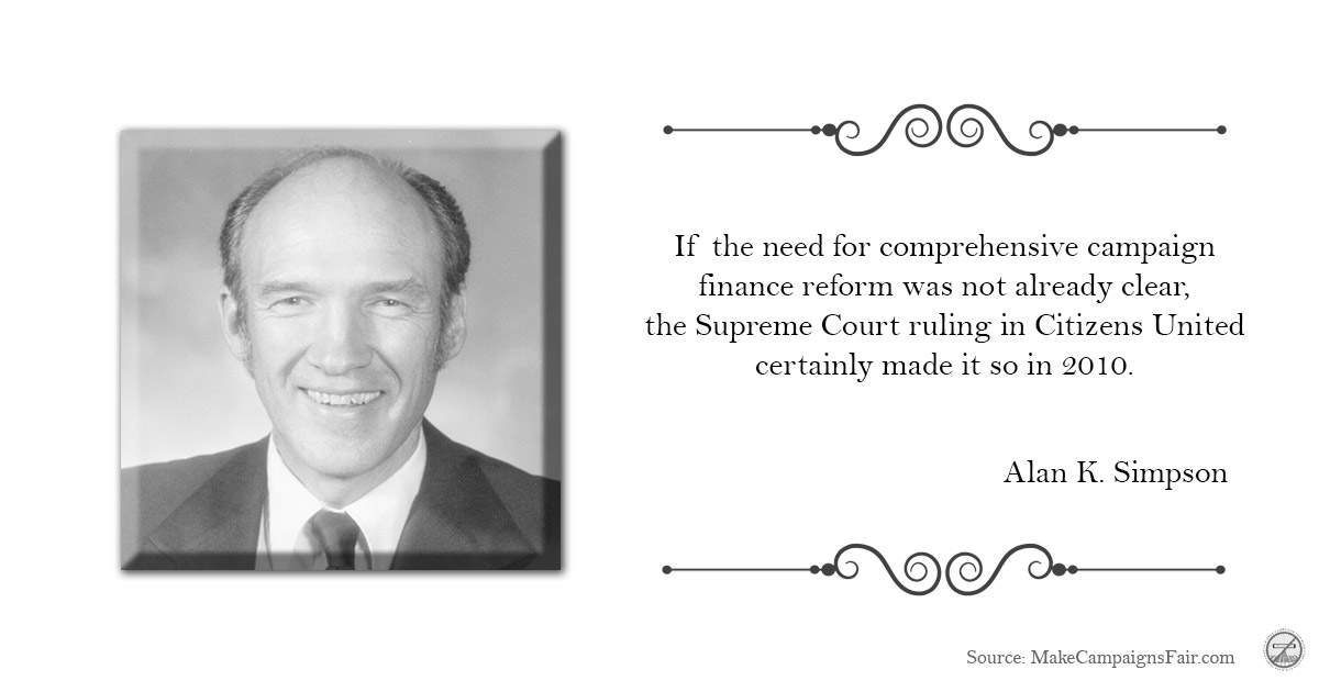 CampaignsFair's tweet photo. “If the need for comprehensive campaign finance reform was not already clear, the Supreme Court ruling in Citizens United certainly made it so in 2010.”
— Alan K. Simpson

🧭 https://t.co/x3j0Wt64Oz

#CampaignFinance #CitizensUnited #EndDarkMoney #MakeCampaignsFair #Democracy https://t.co/MquRA47DkA