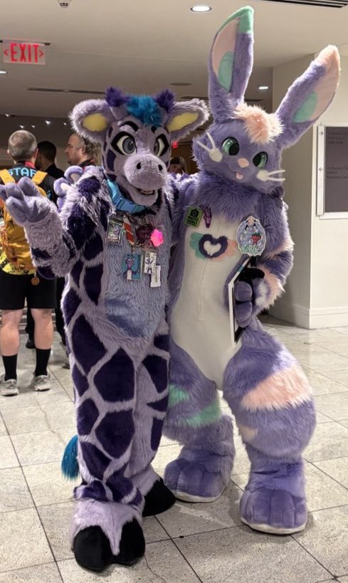 Zarafa (@zarafagiraffe) on Twitter photo A pair of purples for #FursuitFriday. Me with <a href="/ItsBowieBun/">Bowie Bun (š°)šAC</a>.
š·: <a href="/KayshoHusky/">Kaysho Husky</a> A pair of purples for #FursuitFriday. Me with <a href="/ItsBowieBun/">Bowie Bun (š°)šAC</a>.
š·: <a href="/KayshoHusky/">Kaysho Husky</a>