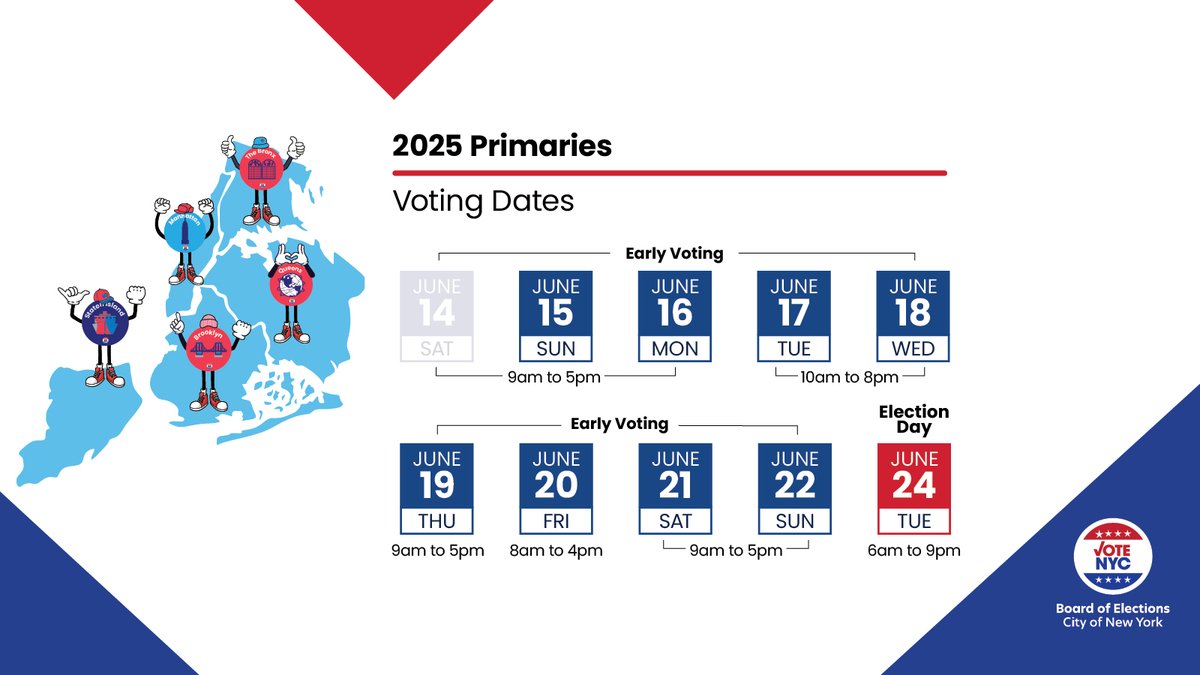 Happy Father's Day &amp; Day 2 of Early Voting! 🫶🗳️
🚨Not all party/districts have primary elections
Check your party at amiregistered.vote.nyc
Check your poll site at findmypollsite.vote.nyc