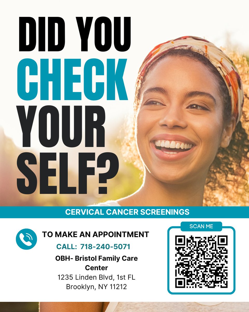Your health matters—get ahead of cervical cancer with regular screenings and expert care at One Brooklyn Health.

Early detection saves lives. Book your screening today.

#OneBrooklynHealth #CervicalCancerAwareness #WomensHealth #PreventionIsPower #HealthcareAccess