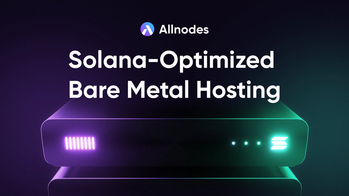 For #Solana validators &amp; beyond!  🔊 #Allnodes offers bare-metal servers with 24-128 Core EPYC Turin CPU, up to 3072GB DDR5 RAM, up to 24 Gen 5 NVMe, up to 200Gbit/sec bandwidth, &amp; &lt;1ms to #Jito in Frankfurt. Built to outperform!

👉🏻 blog.allnodes.com/allnodes-bare-…