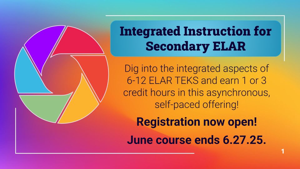 GunnTexas's tweet photo. Register and complete this self-paced course that you can do from home to learn how to maximize your ELAR instruction: https://t.co/XCZnQ0w2FR @R10ELA https://t.co/cfDXe6twsH