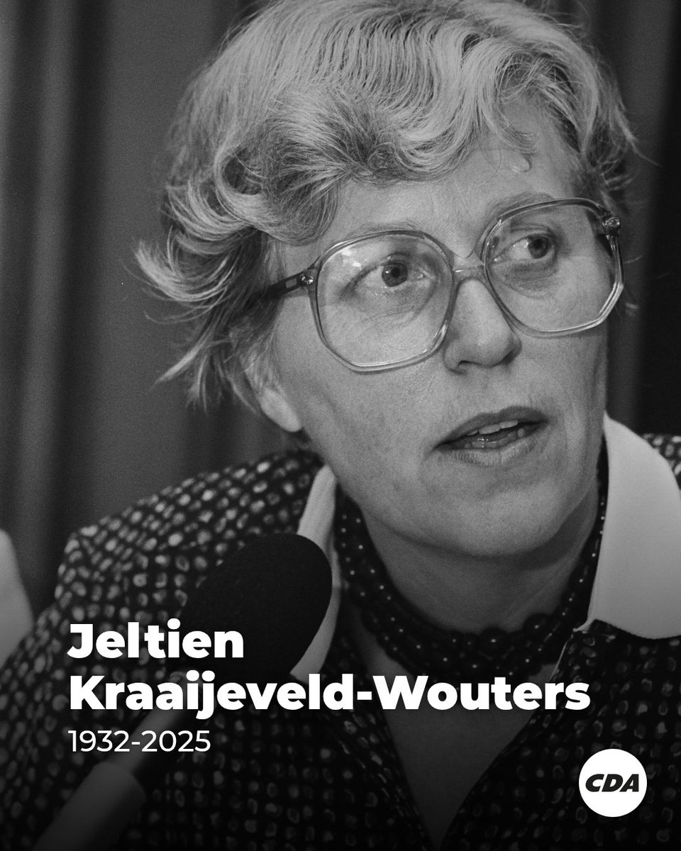 Met droefheid hebben wij kennisgenomen van het overlijden van oud-staatssecretaris Jeltien Kraaijeveld-Wouters.  

Wij danken haar voor haar jarenlange inzet voor het CDA, het land, en de emancipatie van vrouwen in het bijzonder. 

Kraaijeveld-Wouters werd 92 jaar.