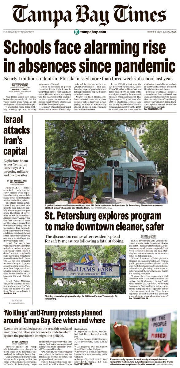 lalspach03's tweet image. in today&apos;s @TB_Times front page, how some St. Pete residents asked the city council for a program intended to make downtown &quot;cleaner and safer&quot;

others are concerned the proposal could criminalize homelessness downtown. more here 👇
tampabay.com/news/st-peters…