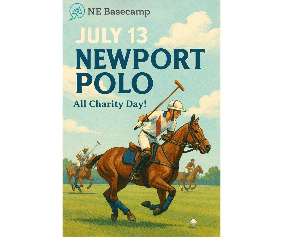 Join us July 13 for the NE Basecamp Polo Tailgate at Newport Polo's All Charity Match.  Gates open at 3 PM | Match starts at 5 PM We're one of 20+ nonprofits selected to participate in this iconic RI event with over 2,000 attendees. 

🎟 Tickets: givebutter.com/nebnptpolo 
📷