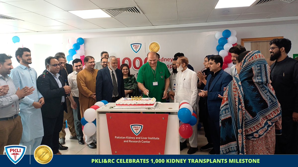 PKLI&amp;RC celebrates 1,000 kidney transplants. Prof. Dr. Saeed Akhtar and Prof. Dr. Faisal Saud Dar praised the efforts of Dr. Asad Bashir, Dr. Adil Manzoor &amp; their teams for this milestone and PKLI’s growing legacy in organ transplantation.