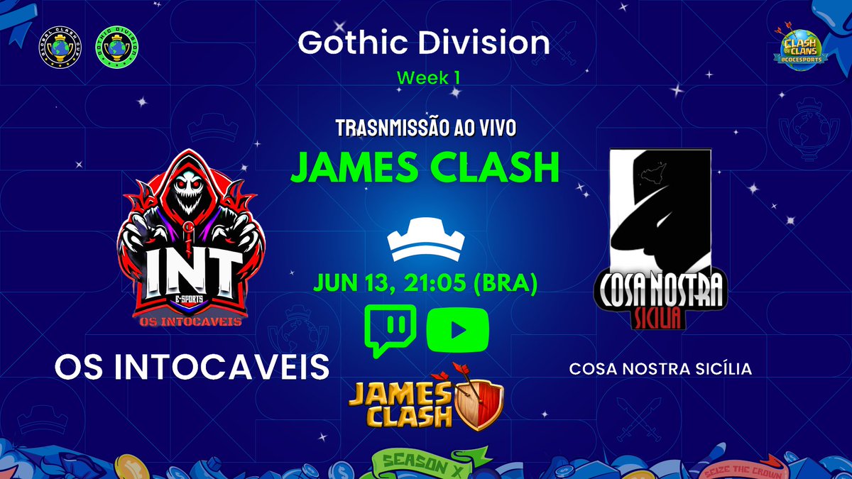 Hoje teremos confronto BR na arena da <a href="/GlobalClashCup/">Global Clash Cup</a>, aja coração amigos❤️. Compartilhe este post e venha torcer com agente😉

Iniciaremos às 21:05h🇧🇷

Youtube: youtube.com/live/EXiD0Hu05…

Twitch: twitch.tv/jamesclashbr

<a href="/CosaNostra_CoC/">Cosa Nostra™️</a>