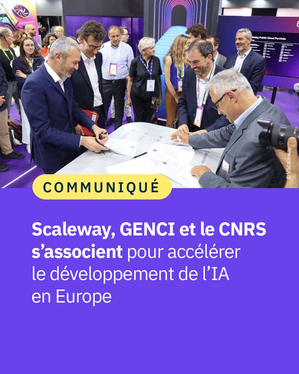 CNRS đ (@cnrs) on Twitter photo #CommuniquĂ©đïž <a href="/Genci_fr/">Genci</a> , le CNRS et <a href="/Scaleway/">Scaleway</a> ont annoncĂ© Ă #VivaTech en prĂ©sence du Ministre <a href="/PhBaptiste/">Philippe Baptiste</a> , un partenariat stratĂ©gique en intelligence artificielle qui vise Ă bĂątir un continuum souverain public/privĂ© unique en Europe.
đ cnrs.fr/fr/presse/scalâŠ
#CNRSinnovation #CommuniquĂ©đïž <a href="/Genci_fr/">Genci</a> , le CNRS et <a href="/Scaleway/">Scaleway</a> ont annoncĂ© Ă #VivaTech en prĂ©sence du Ministre <a href="/PhBaptiste/">Philippe Baptiste</a> , un partenariat stratĂ©gique en intelligence artificielle qui vise Ă bĂątir un continuum souverain public/privĂ© unique en Europe.
đ cnrs.fr/fr/presse/scalâŠ
#CNRSinnovation