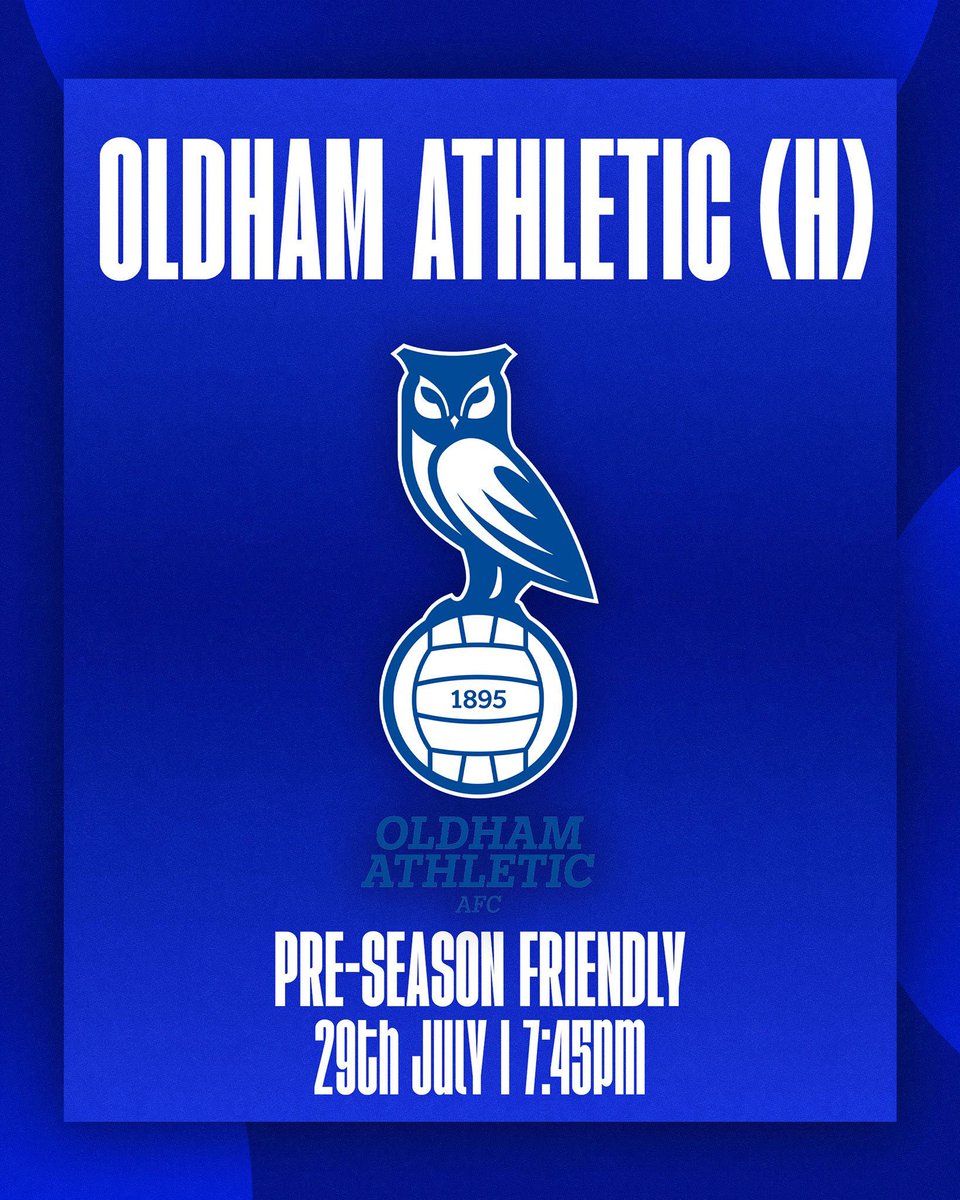 📆 𝗣𝗿𝗲-𝗦𝗲𝗮𝘀𝗼𝗻 𝟮𝟬𝟮𝟱/𝟮𝟲

We are pleased to welcome our neighbours, play-off winners &amp; 𝗟𝗲𝗮𝗴𝘂𝗲 𝗧𝘄𝗼 club Oldham Athletic to the Tameside Stadium on Tuesday, 29th July.

#UTN | #TheNash