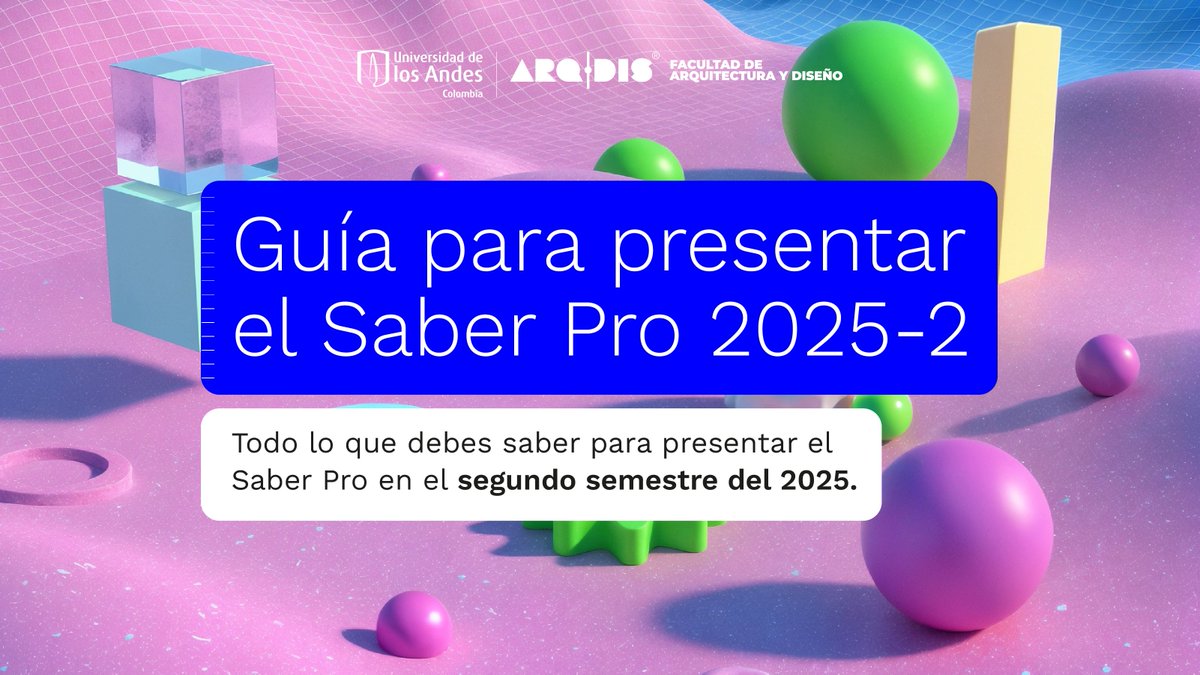 ¡Atención! Queremos que conozcas los requisitos para presentar el examen #SaberPro del segundo semestre 2025.  Los detalles de registro y el paso a paso del proceso según tu programa están en nuestra página web 👉 buff.ly/iFVjeVX

<a href="/ArquitUniandes/">ArquitecturaUniandes</a> <a href="/DisenoUniandes/">DisenoUniandes</a>