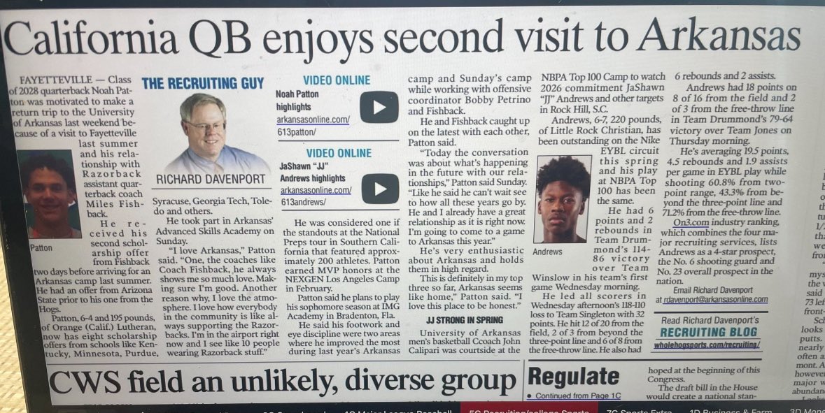 No better place to be!!! Thanks <a href="/ArRecruitingGuy/">Richard Davenport</a> for the write-up. 🔴⚪️🐗
#GoHogs 

<a href="/BrandonHuffman/">Brandon Huffman</a> <a href="/GregBiggins/">Greg Biggins</a> <a href="/TheUCReport/">Billy Tucker</a> <a href="/ChadSimmons_/">ChadSimmons</a> <a href="/QuinnShanbour/">Coach Q</a> <a href="/CoachDanny10/">Danny Hernandez</a> <a href="/SWiltfong_/">Steve Wiltfong</a> <a href="/PGregorian/">Paul Gregorian</a> <a href="/ZReyes_PRZ/">Zack Reyes</a>
<a href="/JReyes_NP/">Jordan Reyes</a>