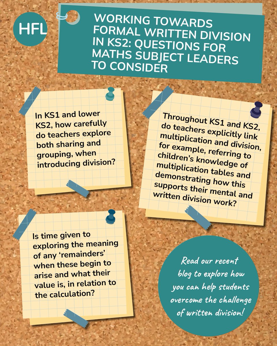 HFL Education (@hfl_education) on Twitter photo How can you help students overcome the challenge of written division?➗
Dive into this blog by <a href="/DougHarmer/">Doug Harmer</a> to explore misconceptions within division and how you can support pupils: hfl.mobi/KS2DivisionMat… How can you help students overcome the challenge of written division?➗
Dive into this blog by <a href="/DougHarmer/">Doug Harmer</a> to explore misconceptions within division and how you can support pupils: hfl.mobi/KS2DivisionMat…