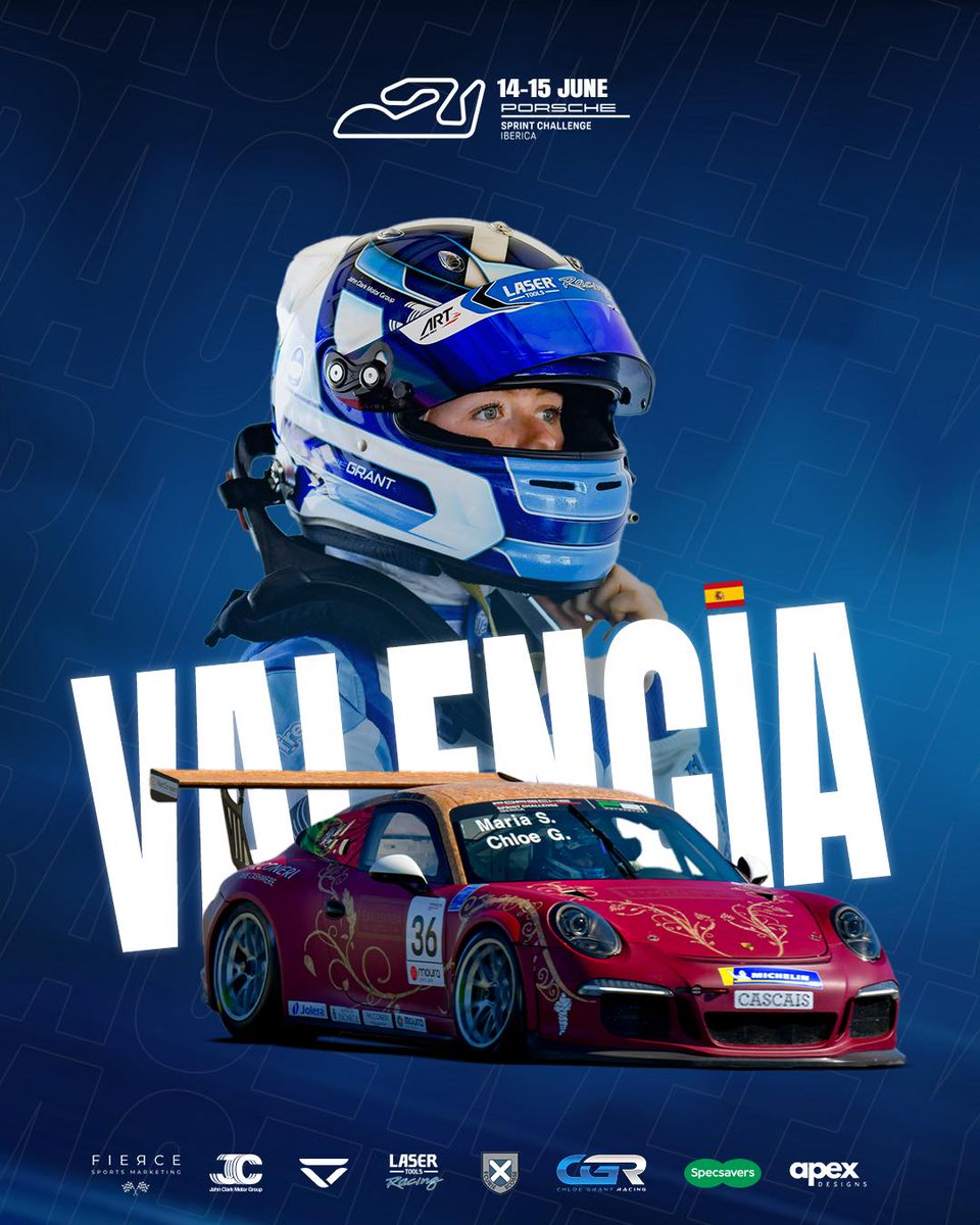 John Clark Motor Group is delighted to share that Chloe Grant will be racing the Porsche Sprint Challenge Iberica once again, with the third round taking place this weekend, 14th - 15th June, in Valencia.

Good luck Chloe!

_____
📸 Credit: Chloe Grant Racing