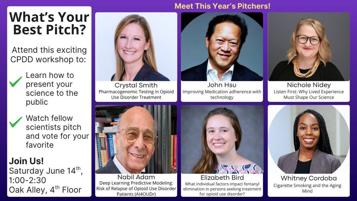 Kelly Dunn, PhD, MBA (@drkellydunn) on Twitter photo One more day until our <a href="/CPDDorg/">The College on Problems of Drug Dependence</a> session "What's Your Best Pitch". Attend #CPDD25 and learn how to pitch your science and vote for your favorite pitch! Also check out i4sud.com for more ways to grow your science! One more day until our <a href="/CPDDorg/">The College on Problems of Drug Dependence</a> session "What's Your Best Pitch". Attend #CPDD25 and learn how to pitch your science and vote for your favorite pitch! Also check out i4sud.com for more ways to grow your science!
