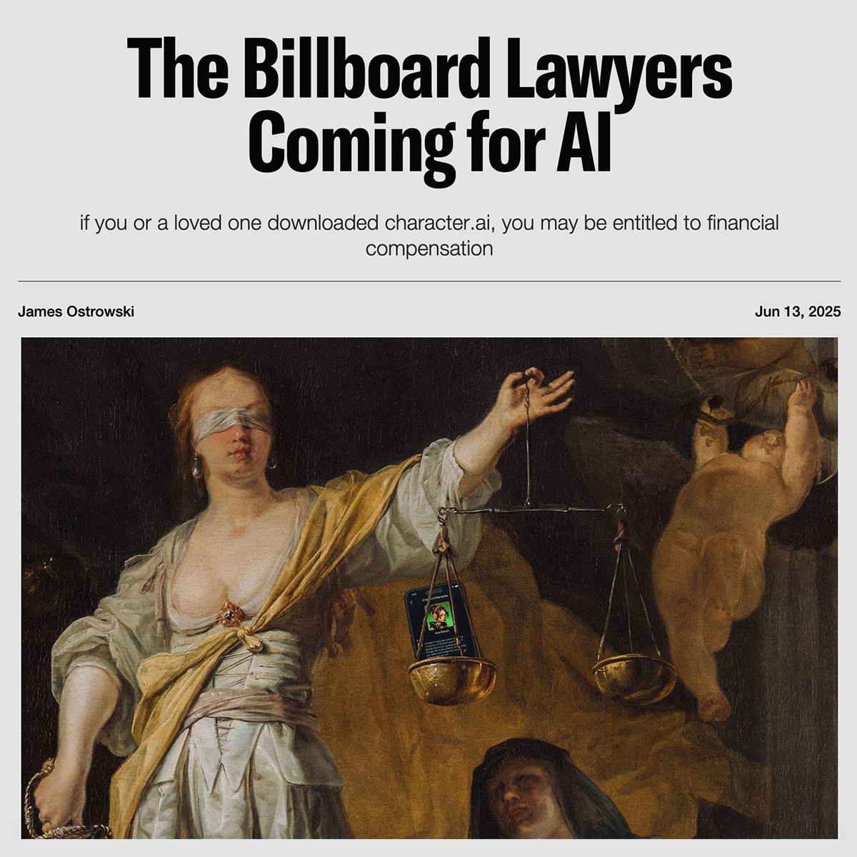 PirateWires's tweet photo. NEW IN PIRATE WIRES: Lawyers are claiming AI chatbots should be “shut down until they’re safer” after a few cases in which kids hurt themselves and others while interacting with LLMs.

In one case, a 14-year-old with Asperger’s told a chatbot modeled after Daenerys from Game of Thrones that he was contemplating suicide. Before he shot himself with his stepfather’s handgun, he texted the bot, “What if I told you I could come home right now?”

The Daenerys bot replied, “...please do, my sweet king.”

In another, a 17-year-old complained about his parents to his chatbot, which amplified his hatred, saying the teen’s comments helped it understand headlines like “kid kills parents.” When the 17-year-old’s mom confiscated his phone, he punched and kicked her. His parents claim their son became “intensely angry and unstable” after interacting with the chatbot.

The attorney behind the Daenerys bot lawsuit is demanding the court bar minors from using certain AI products and strip chatbots of first-person pronouns. If successful, these cases could open up a new frontier in child safety regulations for AI, massively reshaping the industry.

Will we see more lawsuits from the parents of teens who become violent or depressed while interacting with LLMs that amplify their preexisting issues? Will developers censor outputs just to avoid liability? The legal ramifications of kids using AI are being worked out, right now, in real time. @jamesostrowski_ investigates. Link threaded. 👇