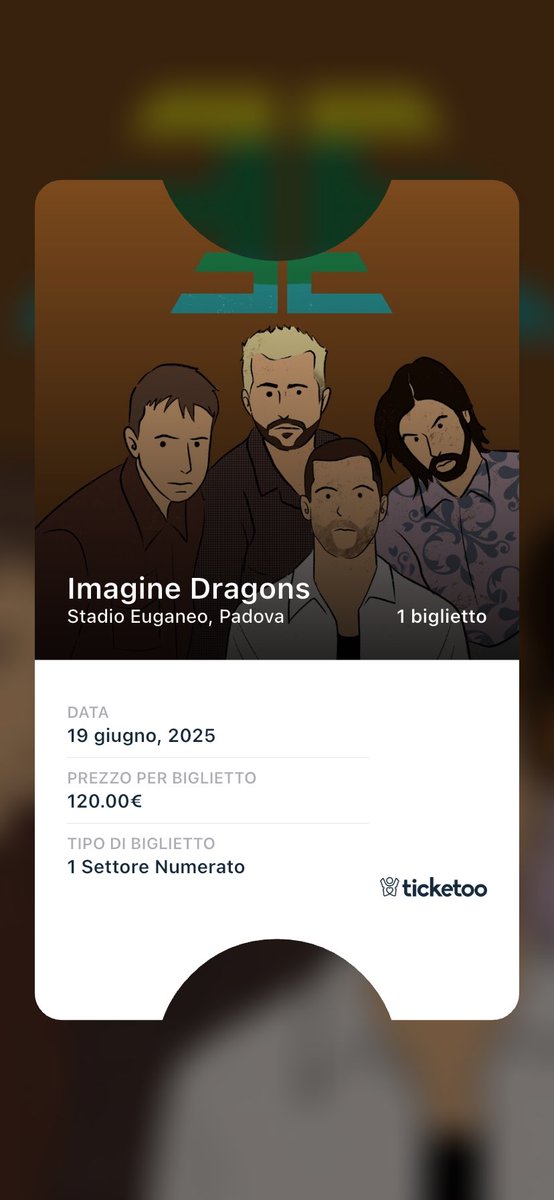 borghisara24's tweet photo. VENDO 1 biglietto per gli Imagine Dragons a PADOVA il 19 Giugno (Stadio Euganeo)
🏟️Settore 1 Numerato (tribuna Est)
💵Prezzo 120€ 

https://t.co/LmuCKK7LXA https://t.co/jeelu2K2QE