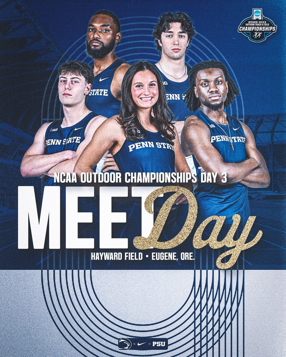 Locked and loaded for day three 🔐

🆚 | NCAA Outdoor Track &amp; Field Championships
📍 | Eugene, Ore. 
🏟️ | Hayward Field 
📊 | Live results: flashresults.ncaa.com/Outdoor/2025/i…
📺 | Live streaming on ESPN &amp; ESPN+ 

#WeAre | #PSUTF | #ncaatfchampionships