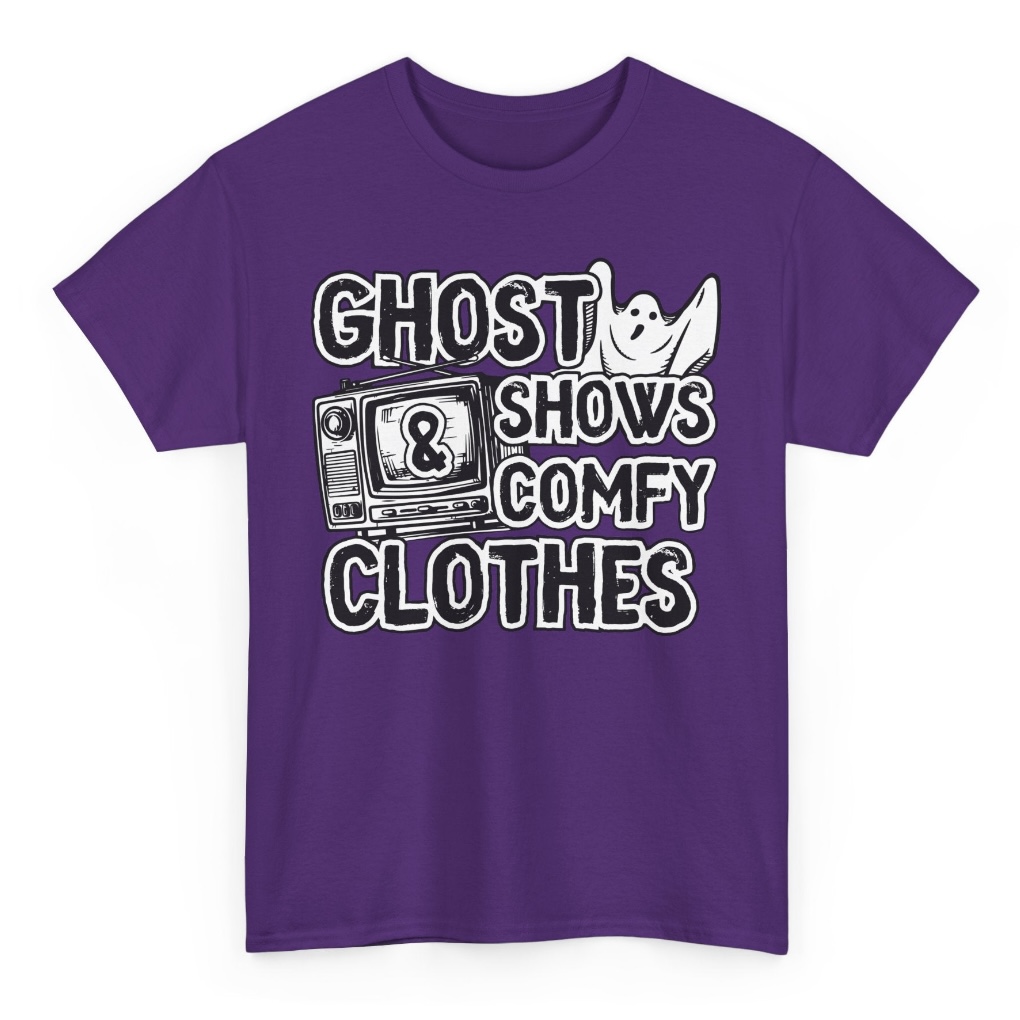 Check out our original "Ghost Shows &amp; Comfy Clothes" T-shirt designed by, <a href="/KrisWilliams/">Kris Williams</a>!  Unisex, classic fit, 100% cotton, medium fabric. Available in 13 colors &amp; 8 sizes. Perfect for paranormal fans who enjoy cozying up for their favorite ghost shows! wickedlywilliams.com/products/ghost…