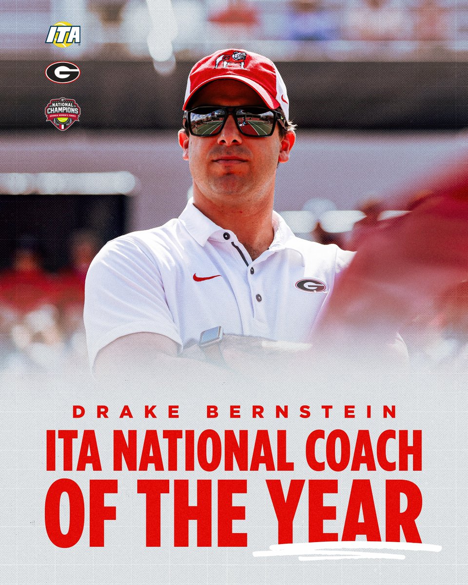 UGAWomensTennis's tweet image. Nobody more deserving 👏
Head coach Drake Bernstein is the 2025 @ITA_Tennis National Coach of the Year❗️
#GoDawgs