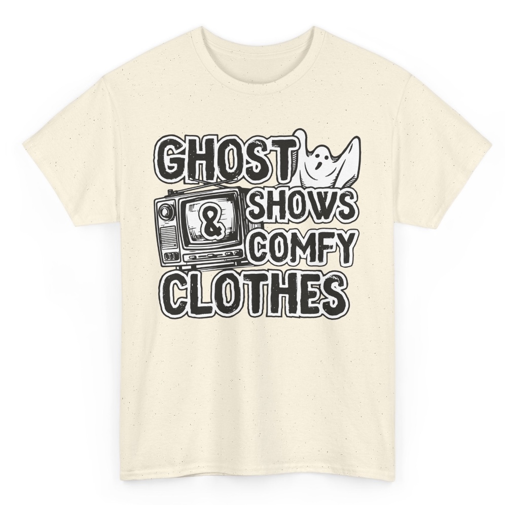 Check out our original "Ghost Shows &amp; Comfy Clothes" T-shirt designed by, <a href="/KrisWilliams/">Kris Williams</a>!  Unisex, classic fit, 100% cotton, medium fabric. Available in 13 colors &amp; 8 sizes. Perfect for paranormal fans who enjoy cozying up for their favorite ghost shows! wickedlywilliams.com/products/ghost…