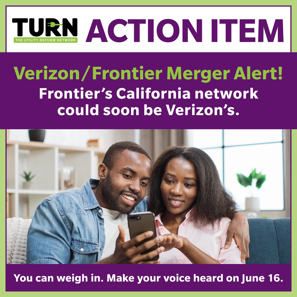The CPUC is holding a public hearing on Verizon’s proposed takeover of Frontier. This is your chance to speak up about the future of internet and phone service in California.

🗓 VIRTUAL Hearings: Monday, June 16 at 2 PM &amp; 6 PM 

Find details here: sholink.to/Verizon-Fronti…