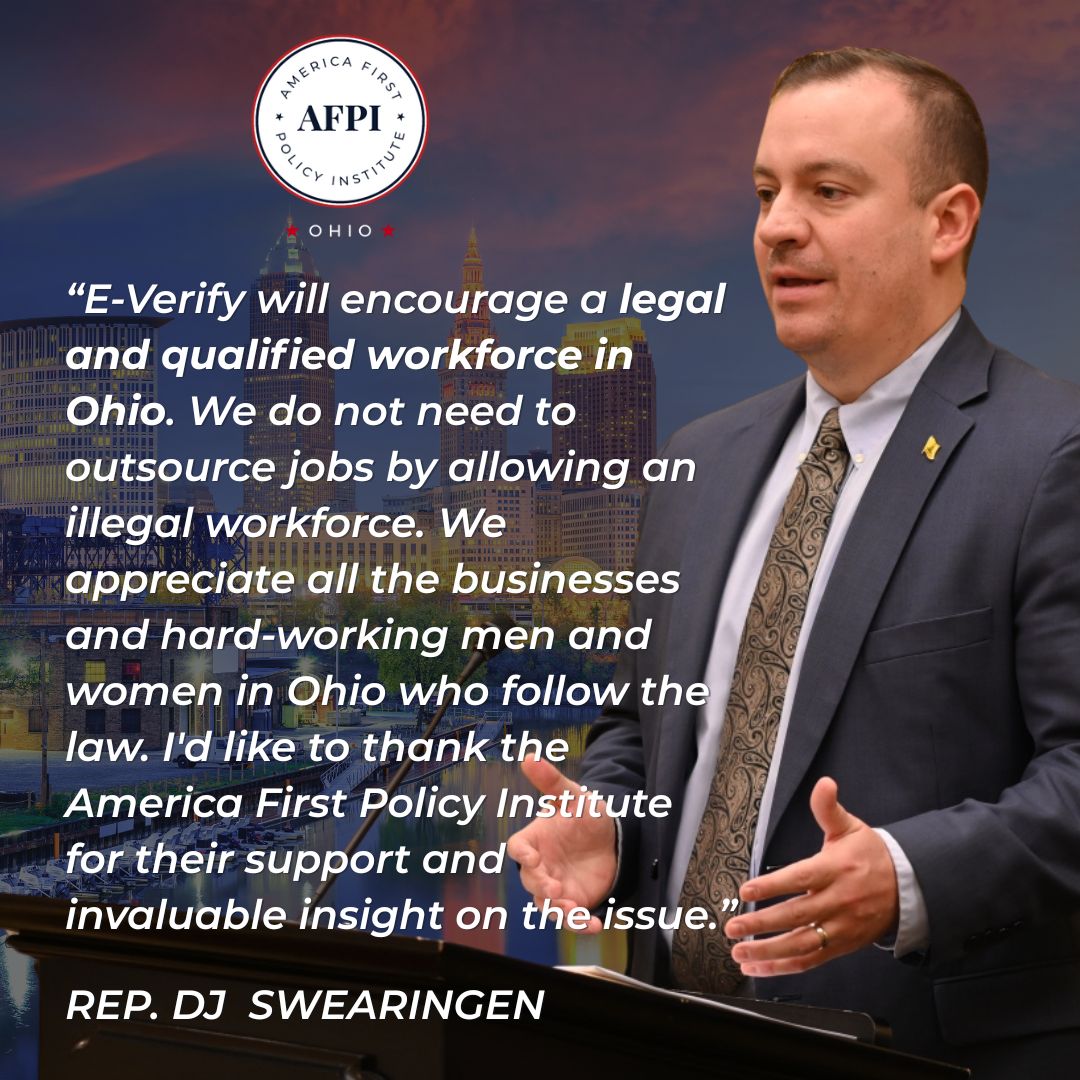 A1Policy_OH's tweet image. The Ohio House unanimously passed E-Verify! Big thanks to @DJSwearg89 and @texfischer for their leadership in protecting Ohio workers.