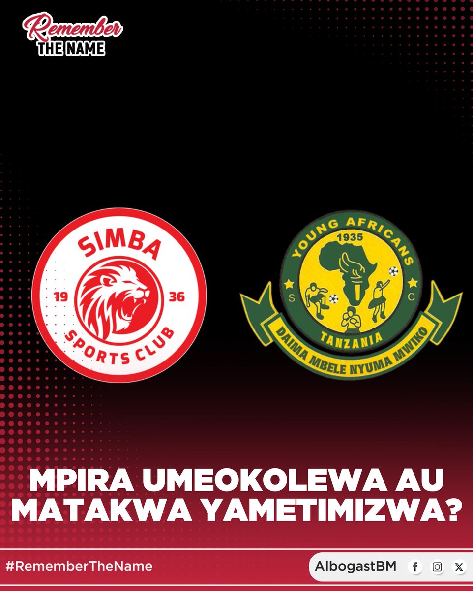 albogastbm's tweet image. Niliwaambia kwenye kujificha katika kichaka cha kusema tunataka kuuokoa mpira wa Tanzania kupitia Yanga na Simba ni uongo.
Haya kelele zinasikika kutokea upande gani huko Simba au Yanga?
Wale wa kujiuzulu vipi na wale wa hatuchezi nje ya Jumi 15 vlpi?
#RememberTheName