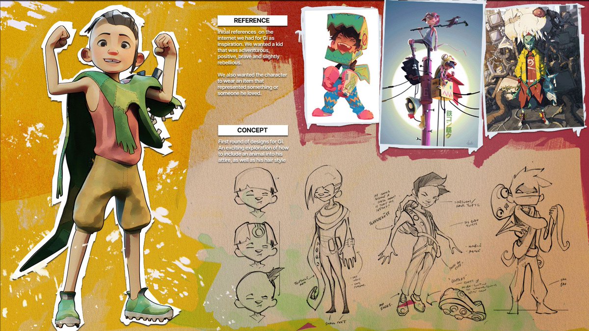 Bringing Gi to Life 🎨➡️🎬

Creating our main character, Gi, started with a simple idea—and a lot of references. From early visual inspiration to concept sketches, modeling, texturing, and the final render, every step was a careful balance of style, personality, and storytelling.