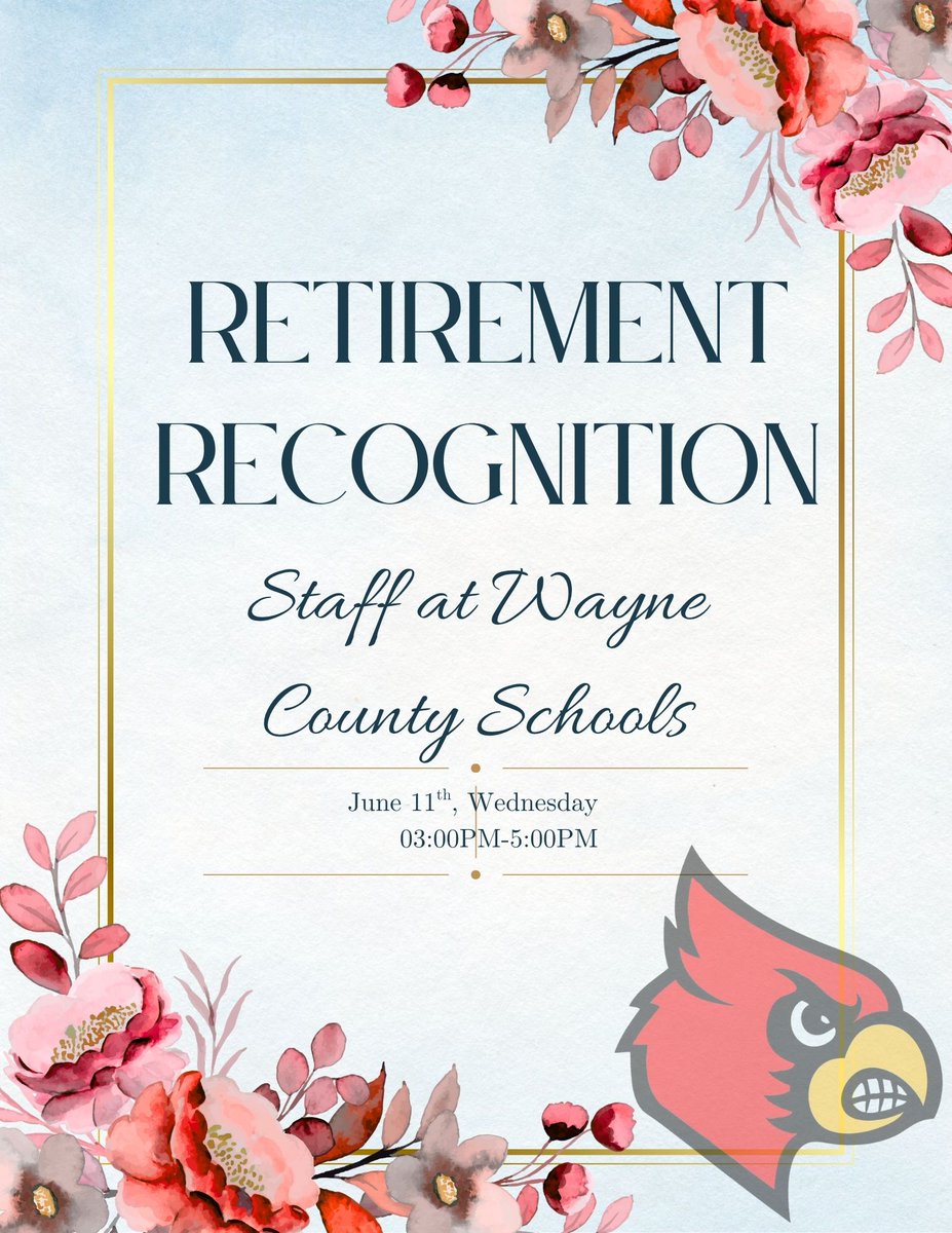 Wayne County Schools and Superintendent Brian Dishman extend their heartfelt congratulations and gratitude to the staff members on their well-deserved retirement.

www3.wayne.kyschools.us/view-all-news/…
