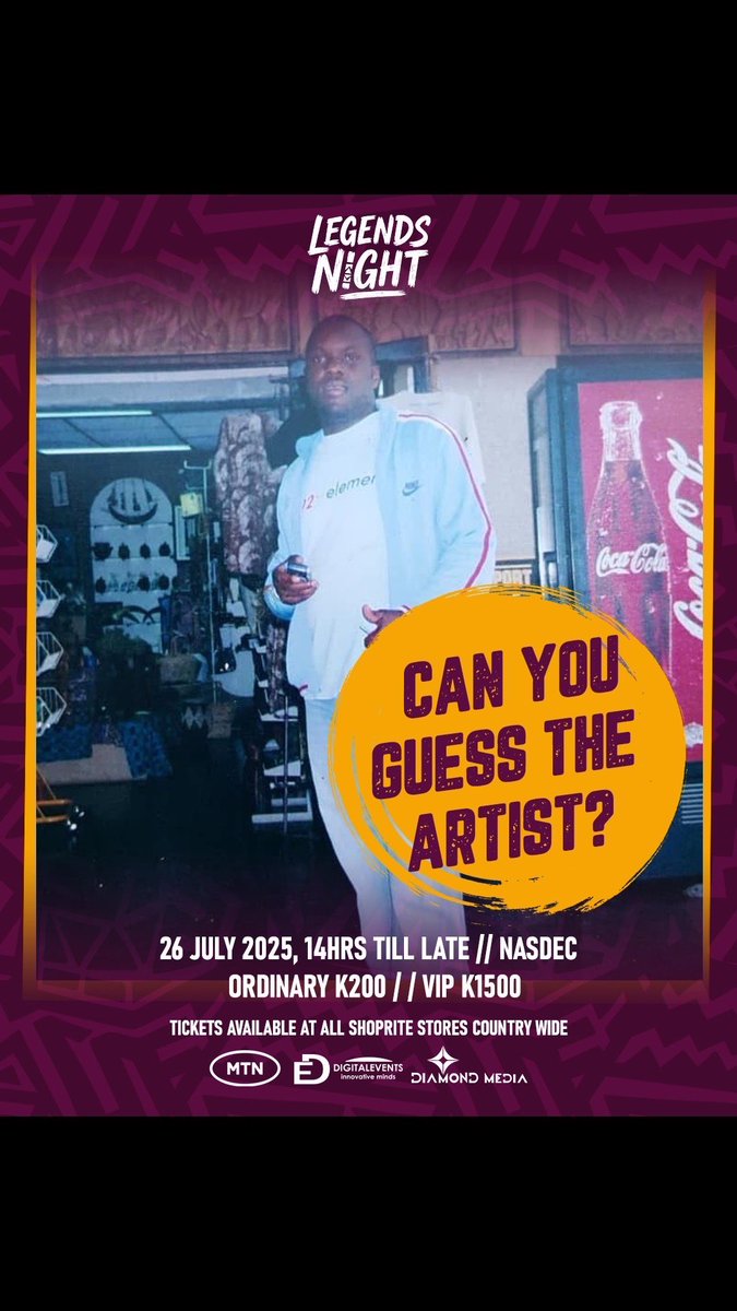 GUESS THE LEGEND &amp; WIN!🥇 

Think you recognize the legend? Drop their name in the comments and stand a chance to win TWO VIP tickets to the show!
Let's see who really knows their icons!

#LegendsNight #GuessTheLegend
#VIPGiveaway #ZedVibes #SpotTheLegend