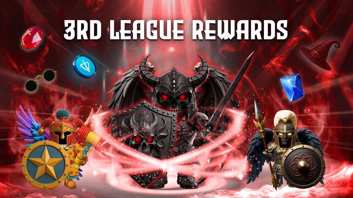 🎉SPECIAL LEAGUE 3 REWARDS 🎉

Hey Warriors!
Your rewards from the 3rd Special League have been delivered! 🎁
Check now and take a look at what you’ve got:
🎁 Weekly Basic Rewards: TOK &amp; Ice Stone 

🎁Mystery Rewards
Week 1:  Clown Set 🤡
Week 2:  Pantheon Set 📦
Week 3: 
💎 Ruby