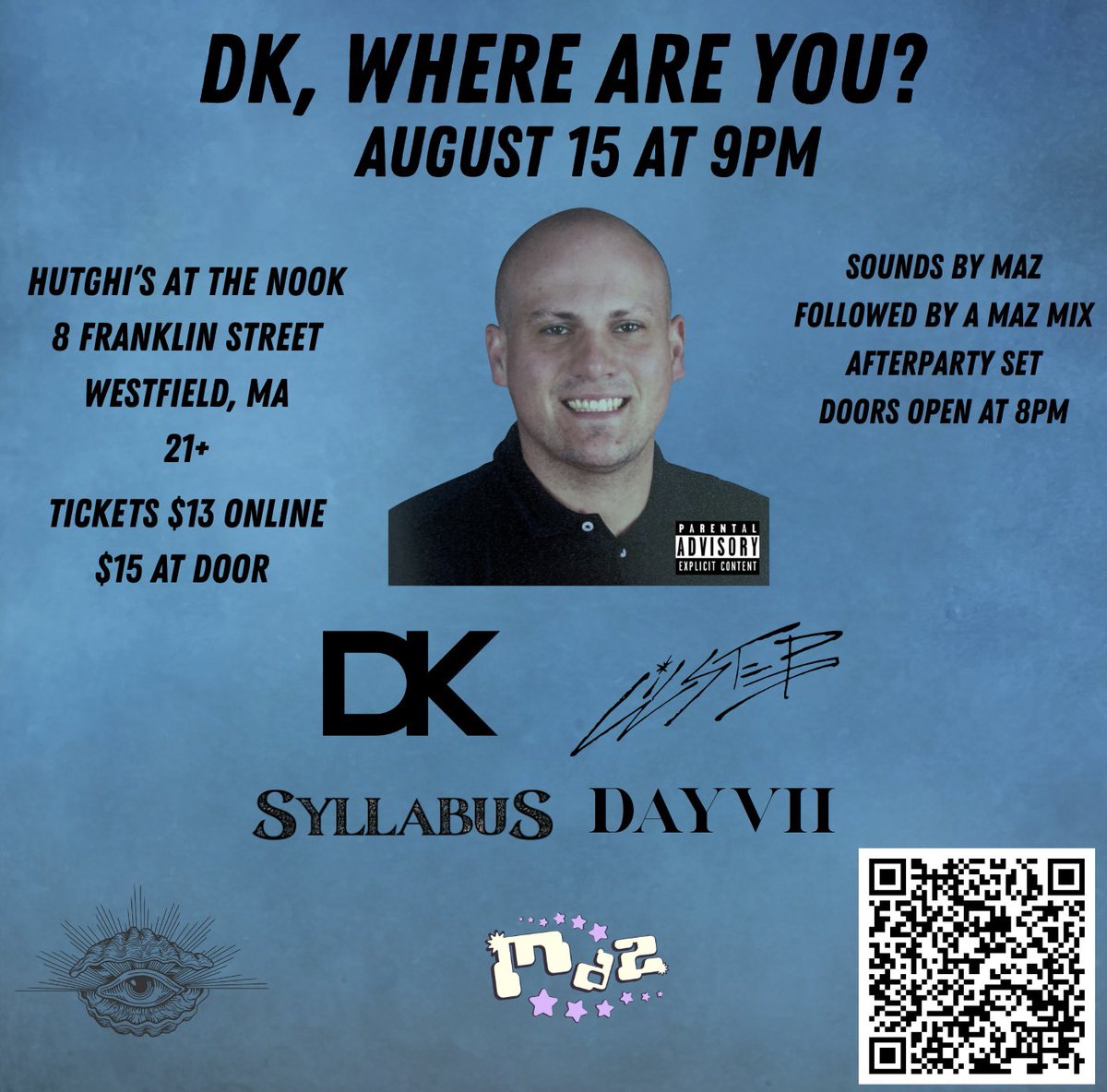 dkmusic413's tweet image. DK, Where Are You? LIVE at Hutghi’s at the Nook on August 15th at 9PM!

A show by me, where I perform a hybrid set, featuring @LilStepMusic @FuckDaekwan_ @sylla_season91 and the DJ of the night, MAZ, who will be doing an after show after party set!

LINK: m3pn87-t7.myshopify.com/products/frida…
