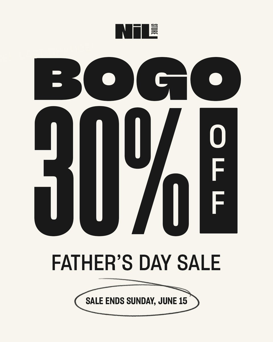 A sale in honor of the father's 👔

Buy one, get one 30% off all Father's Day weekend! 

Shop: nil.store/east-carolina
