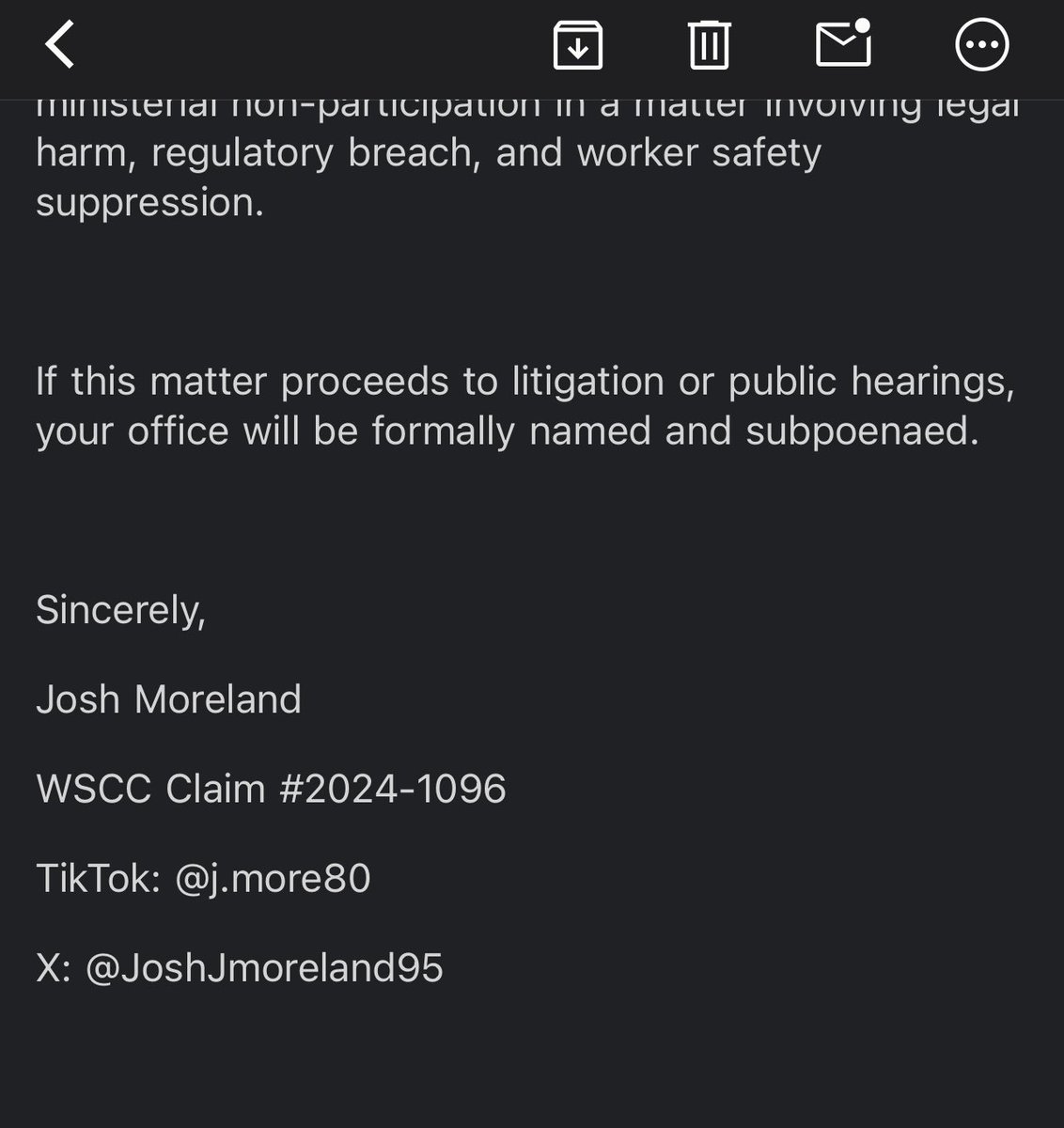 No surgery. No job. No apology. No response.

On June 10, I gave Ottawa a deadline.
They ignored it.
So now I’m naming names.
WSCC buried my injury. De Beers broke the law.
And 2,900+ FOIP emails prove it.

Whistleblower release incoming.
#DeBeers #WSCC #CDNpoli #Whistleblower