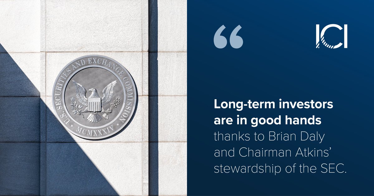 Congrats to Brian Daly on his appointment to lead the @SECgov Division of Investment Management. Daly has extensive experience in all aspects of investment management, and understands the critical role funds play in capital formation and helping investors save for their financial