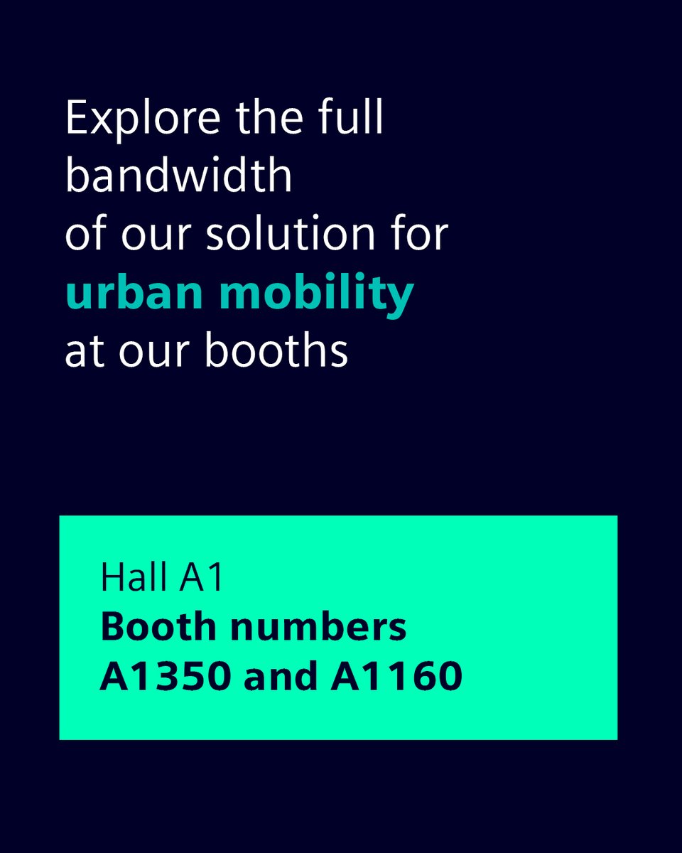 Attending the UITP Summit 2025 in Hamburg from June 15–18? Visit #TeamSiemens to see how we're turning shared challenges into opportunities—at our booth and in our speaker sessions. Let’s #TransformUrbanMobility for everyone 👋