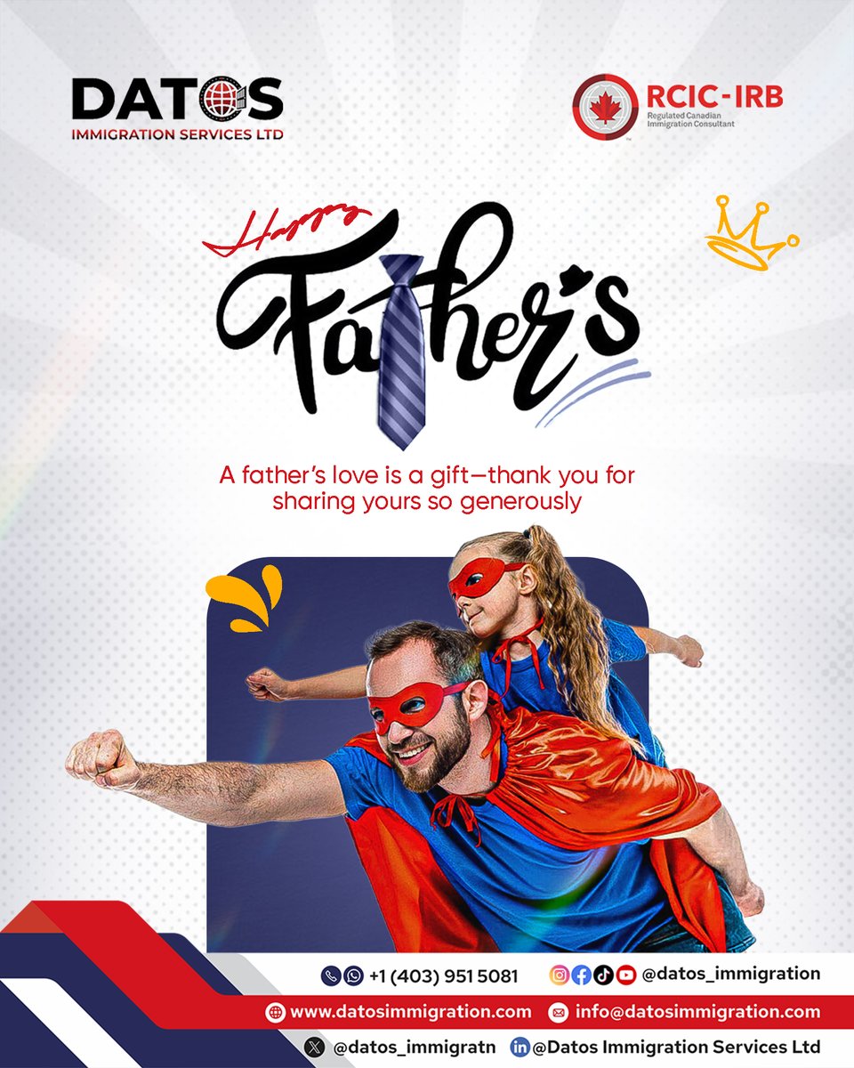 datos_immigratn's tweet image. Happy Father’s Day to all the incredible dads out there! Your strength, wisdom, and love shape the world in the most beautiful ways. We celebrate you today and always!

#DatosImmigration #FathersDay