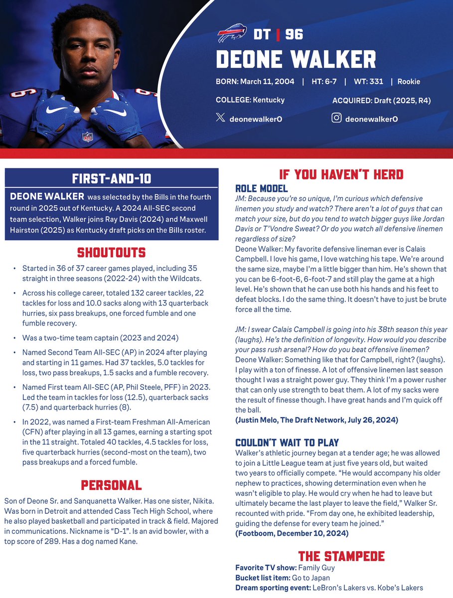 BuffaloBillsPR's tweet image. Signed draft picks CB Maxwell Hairston (Round 1, 30th overall) & DT Deone Walker (Round 4, 109th overall).