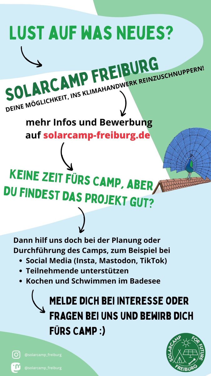 balkonsolar's tweet photo. Das #Solarcamp #Freiburg sucht Menschen die bei Planung &amp; Durchführung helfen!

Und man kann sich auch noch als Teilnehmer bewerben: https://t.co/0rDeqbv0x0 und dort viel über das Anbringen von #Solar am Dach, Balkon oder sonst wo lernen! 

#handwerk https://t.co/pWOo75OyH2