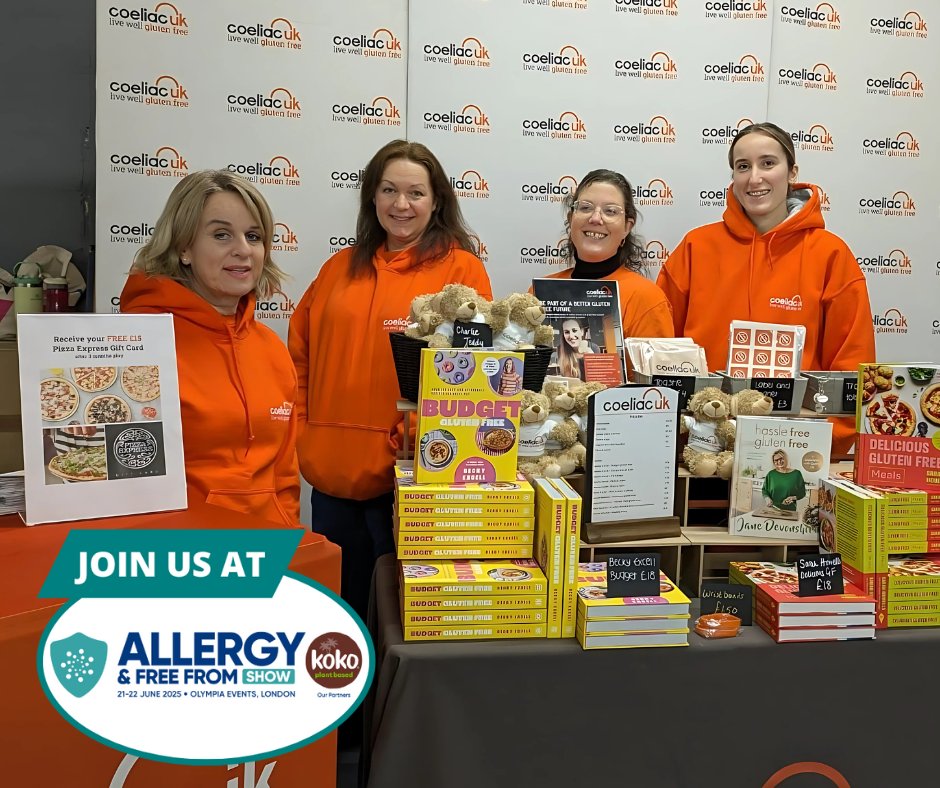 One week to go until the Allergy and Free From Show, London!​
​
Coeliac UK will be at the Allergy and Free From Show at London Olympia on 21 &amp; 22 June – and we’ll be at stand B64​
​
This two-day event is packed with interactive experiences, expert talks, and fun activities for