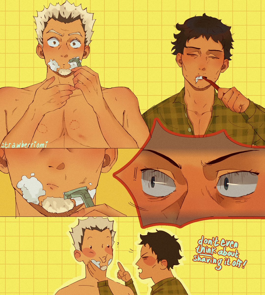akaashi *really* likes the goatee! #haikyu #bokuaka #akaashikeiji #bokutokoutarou