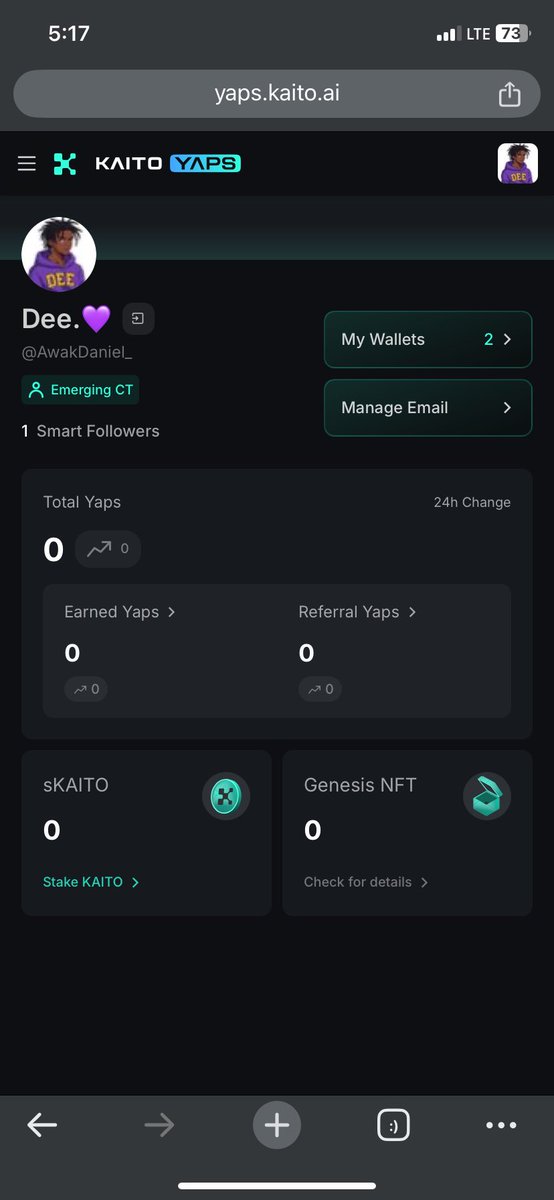 Finally one smart follower on <a href="/KaitoAI/">Kaito AI 🌊</a> 
Hopefully 1 yap soon😥

Gmira!!!